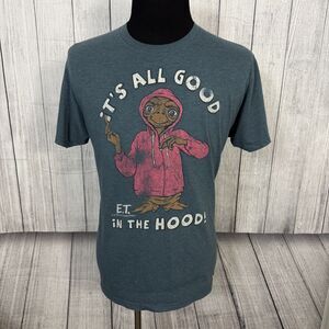 Universal Studios Mens Large Gray ET "All Good in the Hood" Short Sleeve T-Shirt